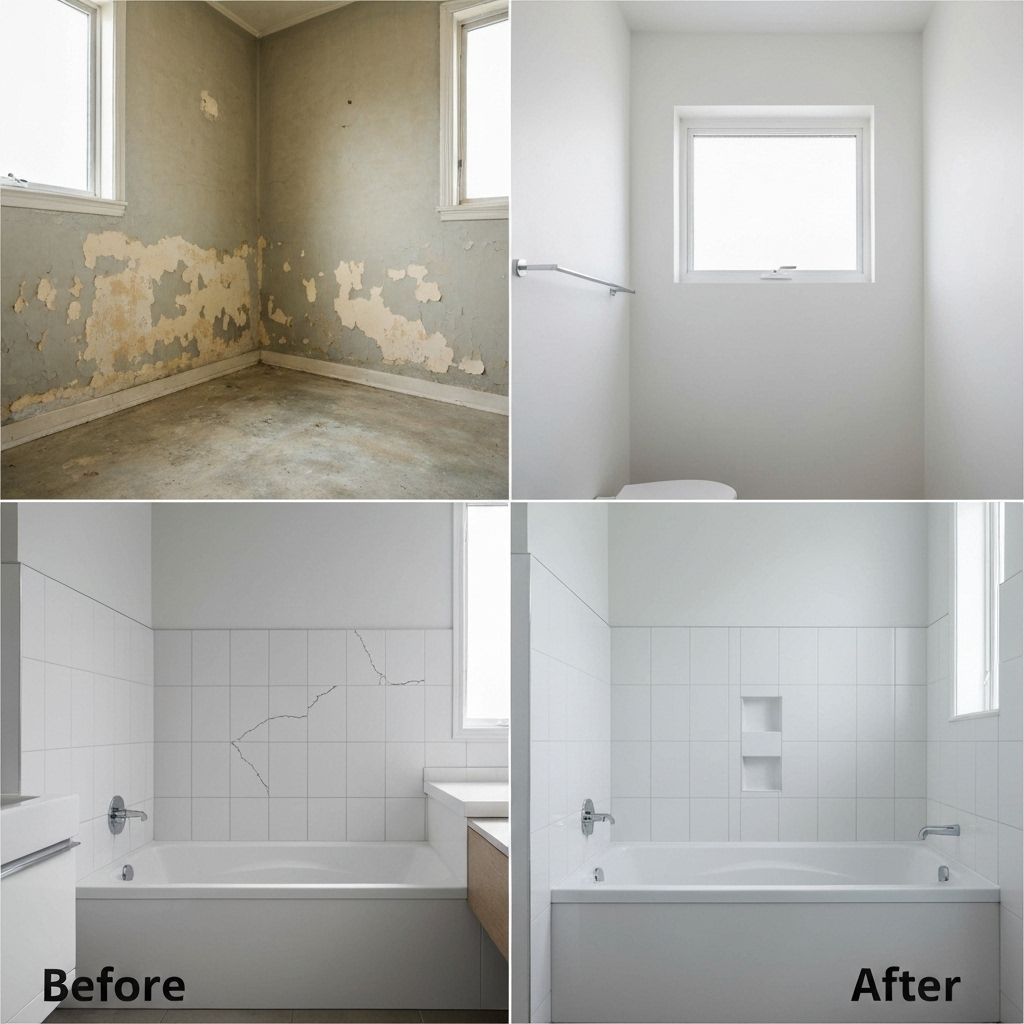 Before and after bathroom refinishing transformation